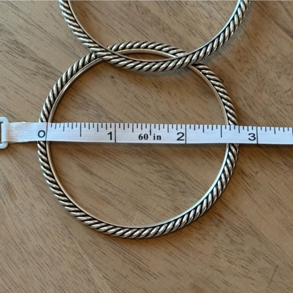 David Yurman Silver Cable Classic Bangles - Picture 5 of 8